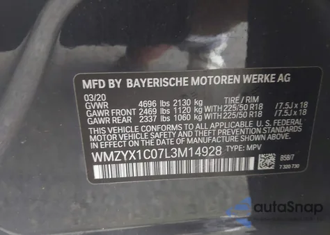 2020 Mini Cooper Cooper S z USA, uszkodzony, nr VIN WMZYX1C07L3M14928